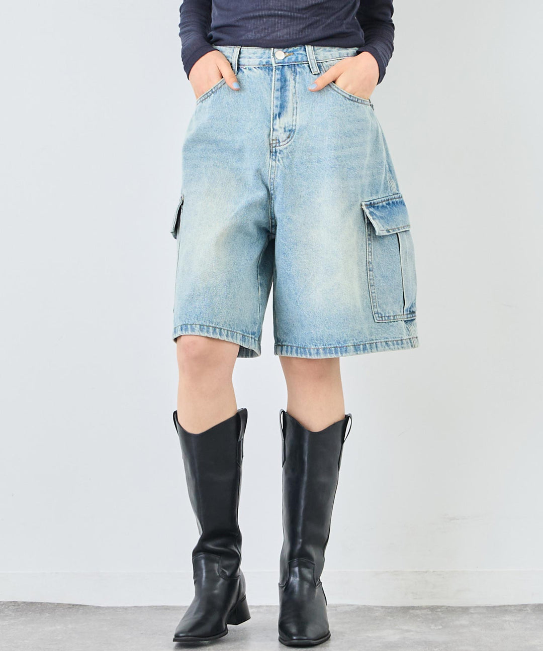 カーゴ ハーフ デニム パンツ 152-5784