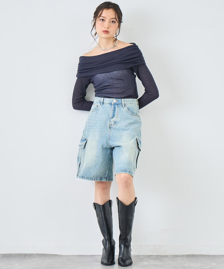 カーゴ ハーフ デニム パンツ 152-5784