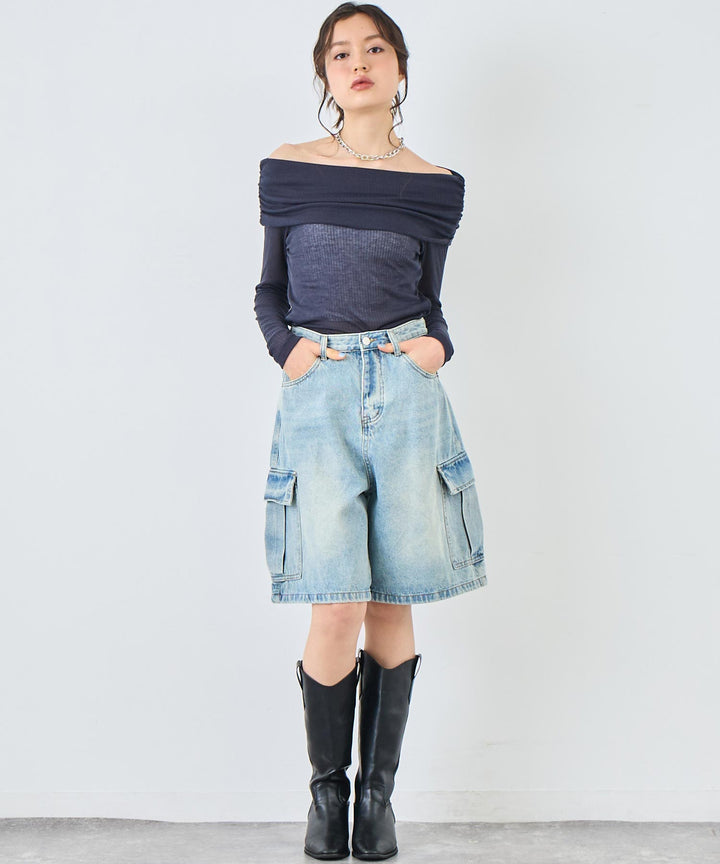 カーゴ ハーフ デニム パンツ 152-5784