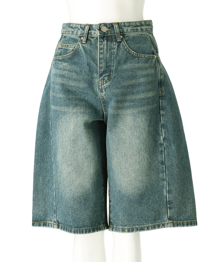 ウォッシュ 加工 ハーフ デニム パンツ 152-5785