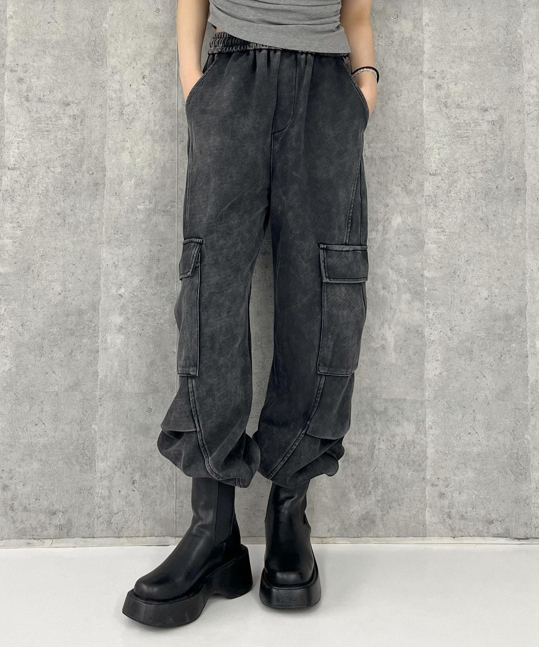 ウォッシュ加工 スウェット カーゴパンツ 152-5806