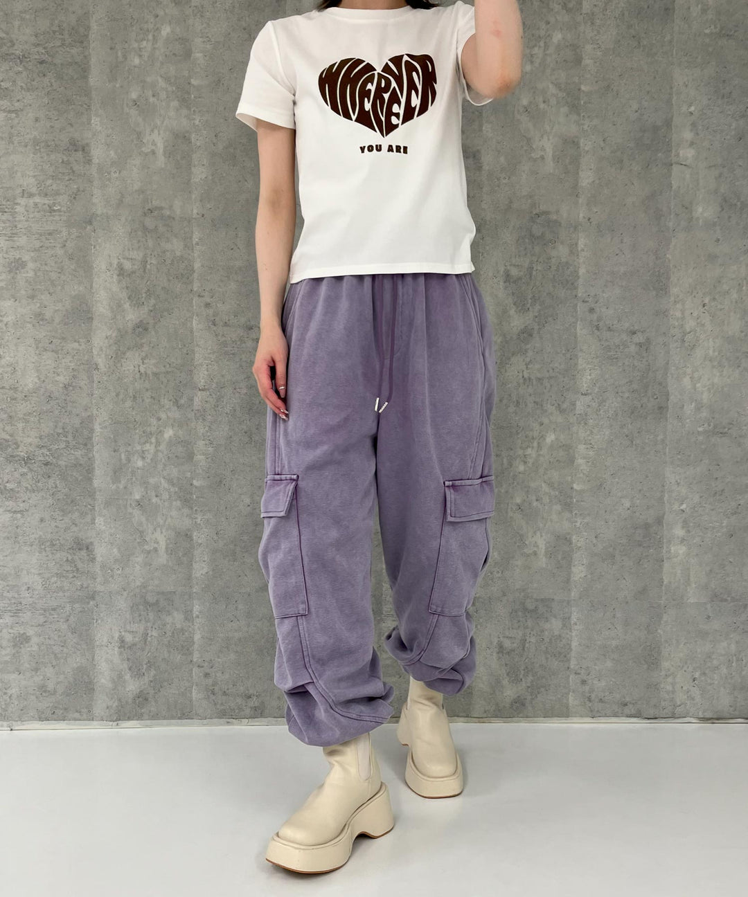 ウォッシュ加工 スウェット カーゴパンツ 152-5806