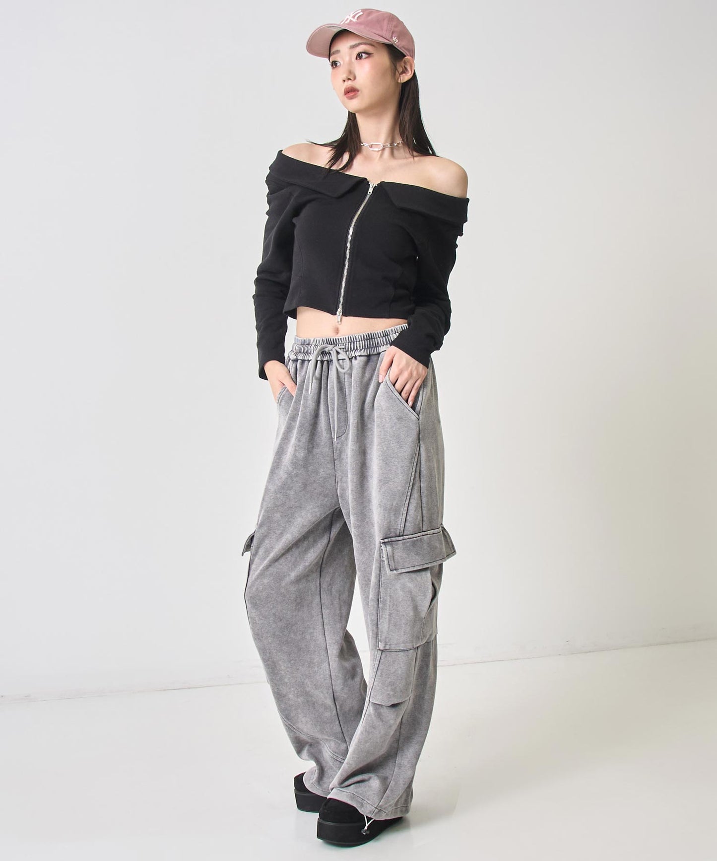 ウォッシュ加工 スウェット カーゴパンツ 152-5806