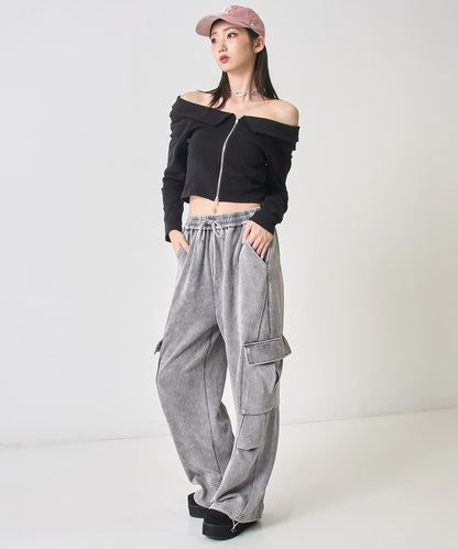 ウォッシュ加工 スウェット カーゴパンツ 152-5806
