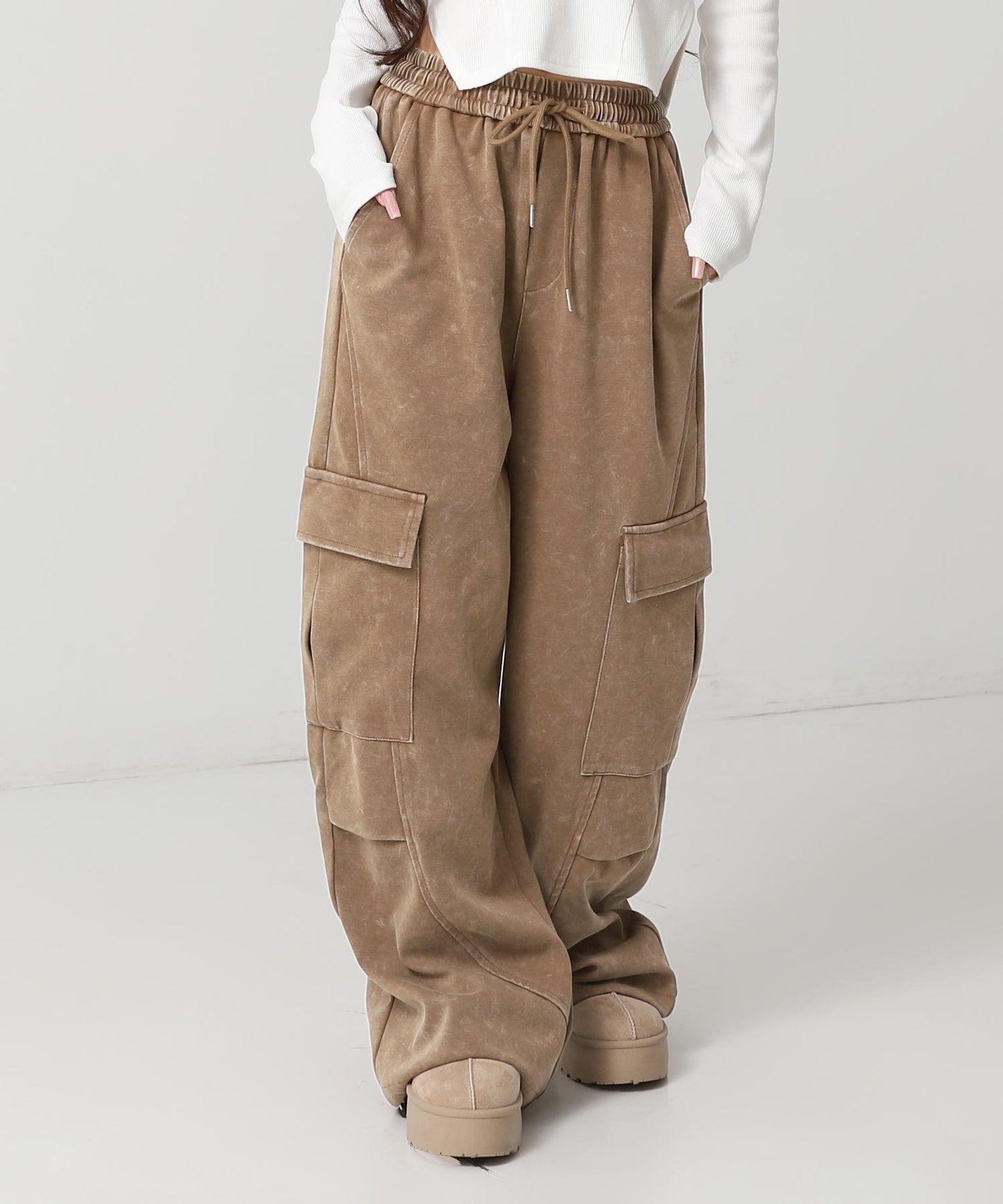 ウォッシュ加工 スウェット カーゴパンツ 152-5806