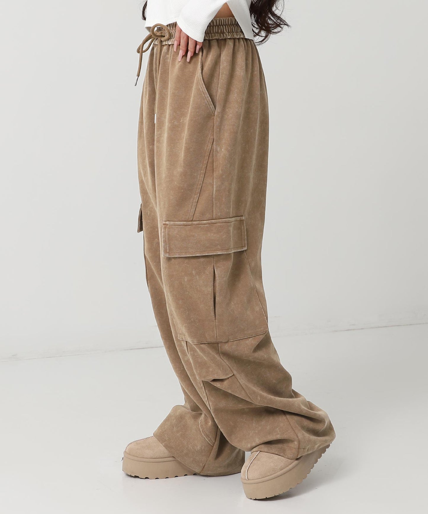 ウォッシュ加工 スウェット カーゴパンツ 152-5806