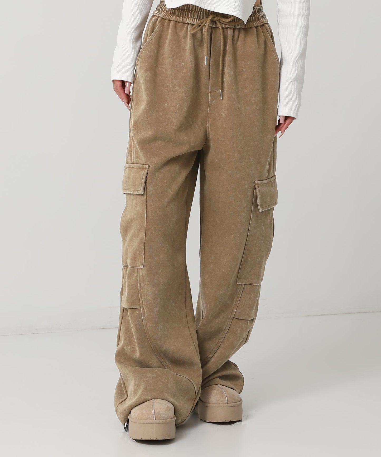 ウォッシュ加工 スウェット カーゴパンツ 152-5806