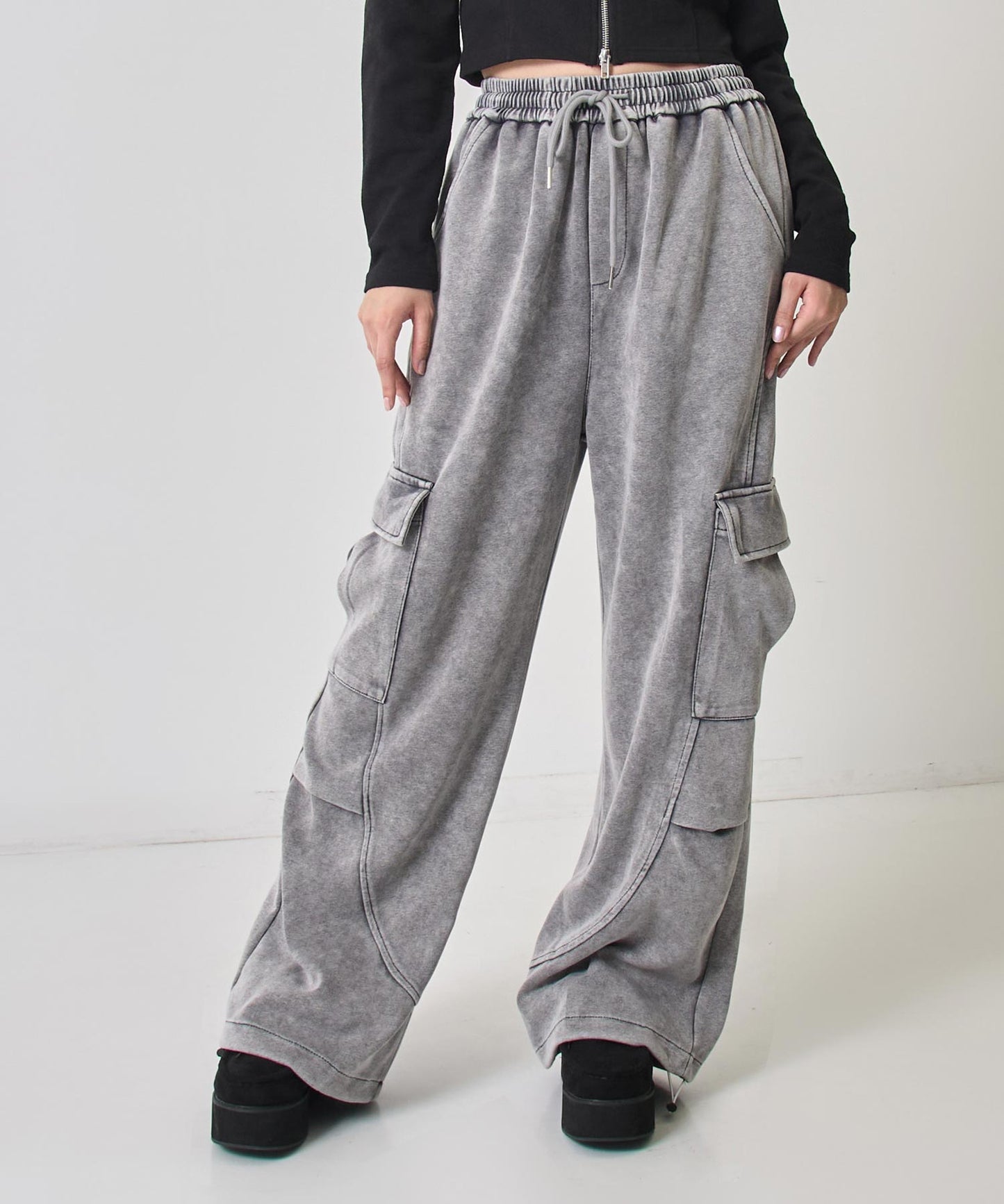 ウォッシュ加工 スウェット カーゴパンツ 152-5806