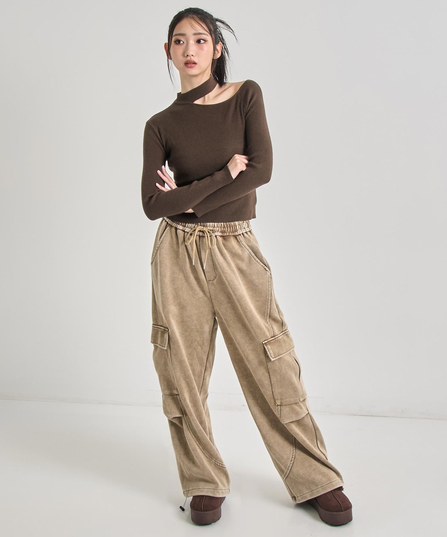 ウォッシュ加工 スウェット カーゴパンツ 152-5806