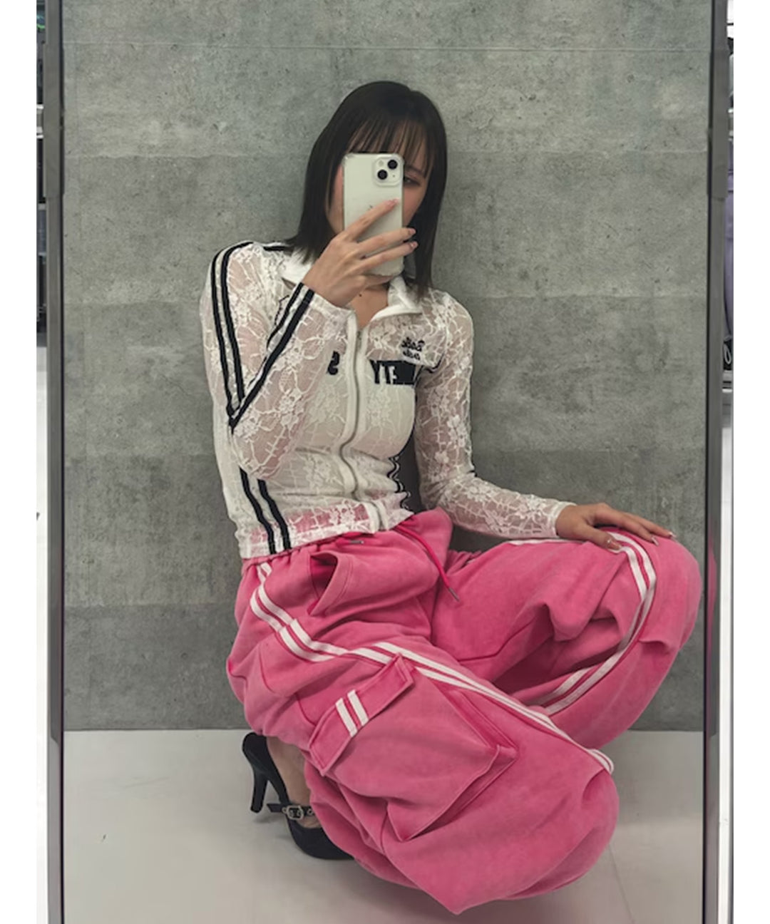 ウォッシュ加工 ライン スウェット カーゴパンツ 152-5807
