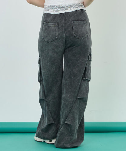 ウォッシュ加工 ライン スウェット カーゴパンツ 152-5807