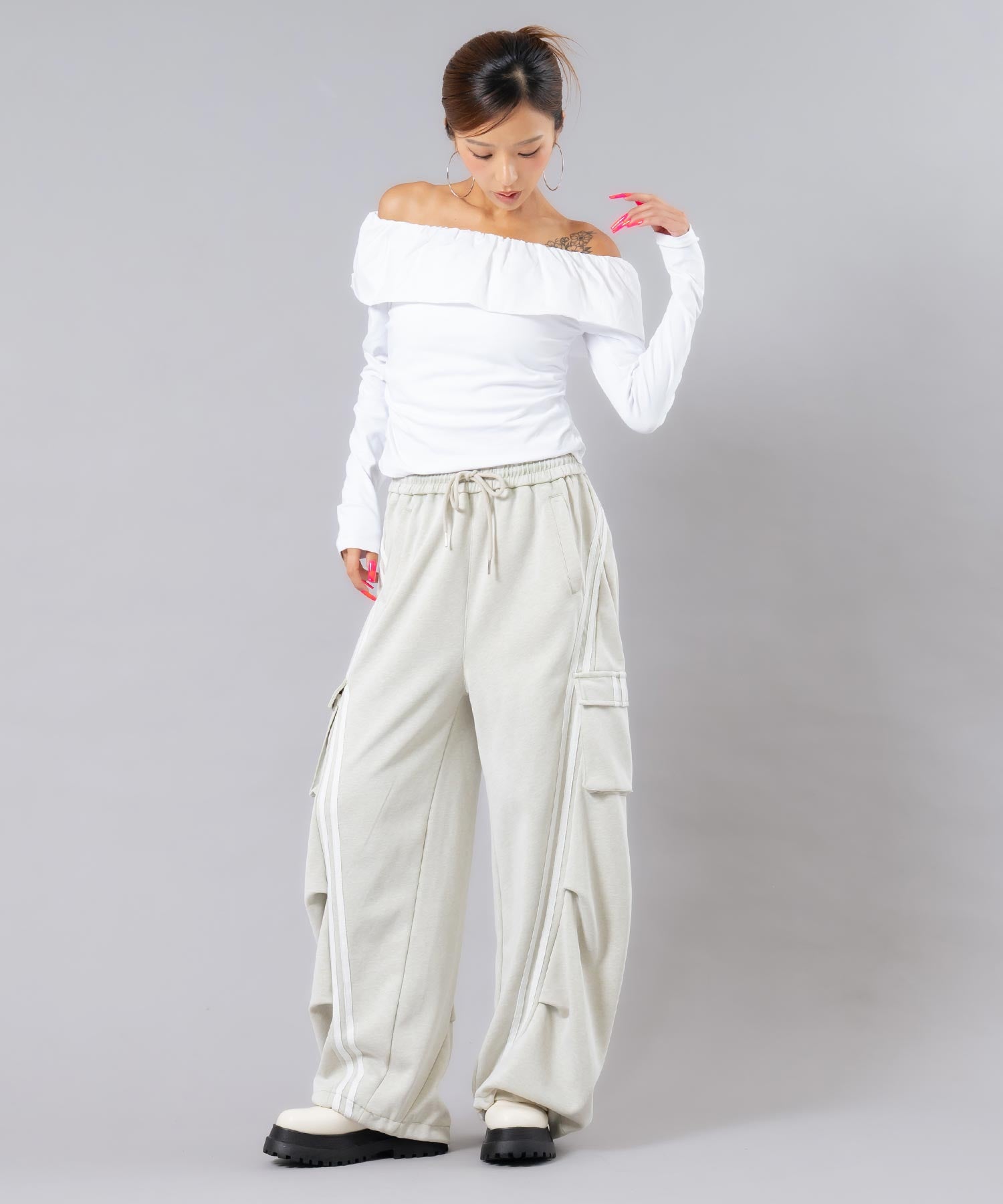 ウォッシュ加工 ライン スウェット カーゴパンツ 152-5807 – ANAP