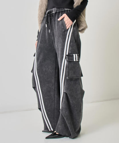 ウォッシュ加工 ライン スウェット カーゴパンツ 152-5807