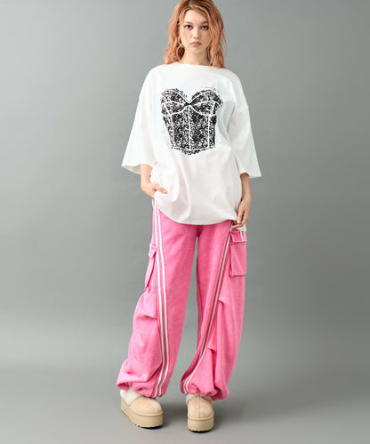 ウォッシュ加工 ライン スウェット カーゴパンツ 152-5807