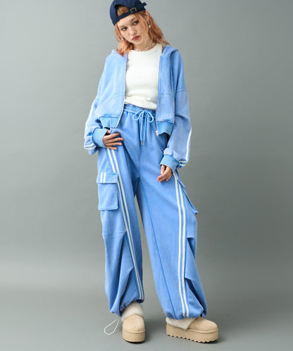 ウォッシュ加工 ライン スウェット カーゴパンツ 152-5807