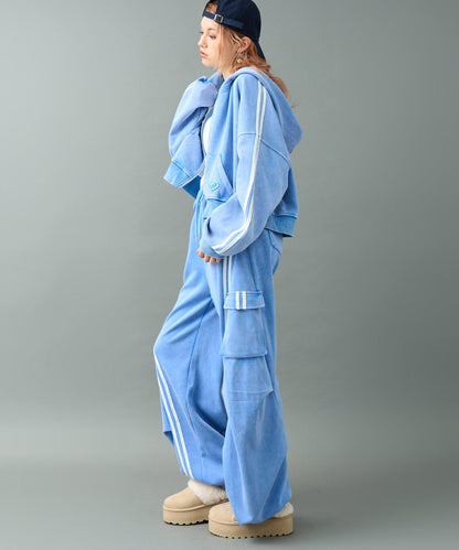 ウォッシュ加工 ライン スウェット カーゴパンツ 152-5807