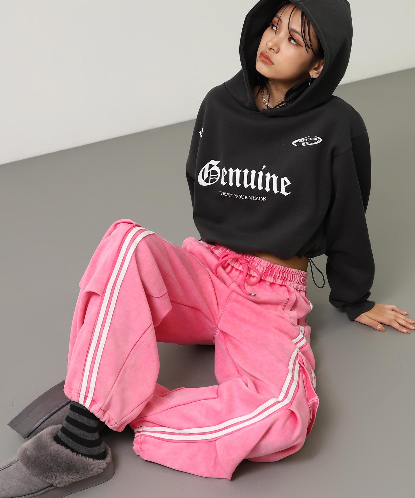 ウォッシュ加工 ライン スウェット カーゴパンツ 152-5807