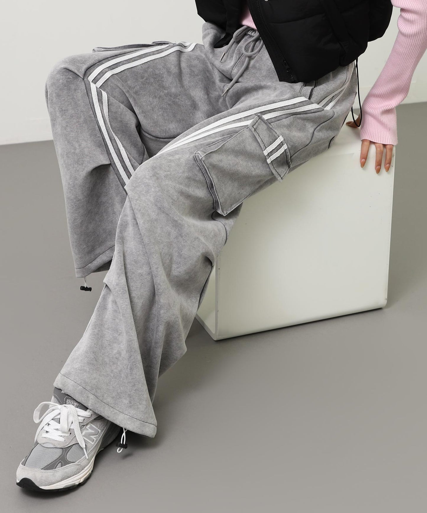 ウォッシュ加工 ライン スウェット カーゴパンツ 152-5807