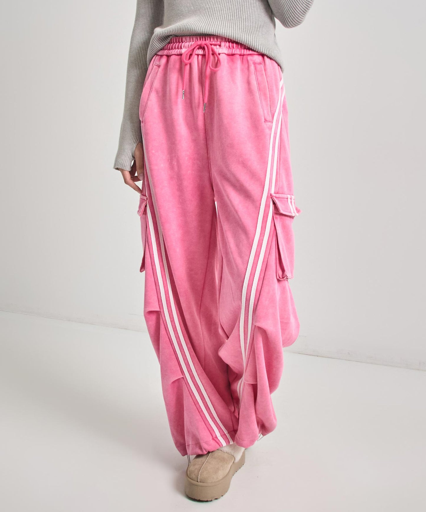 ウォッシュ加工 ライン スウェット カーゴパンツ 152-5807