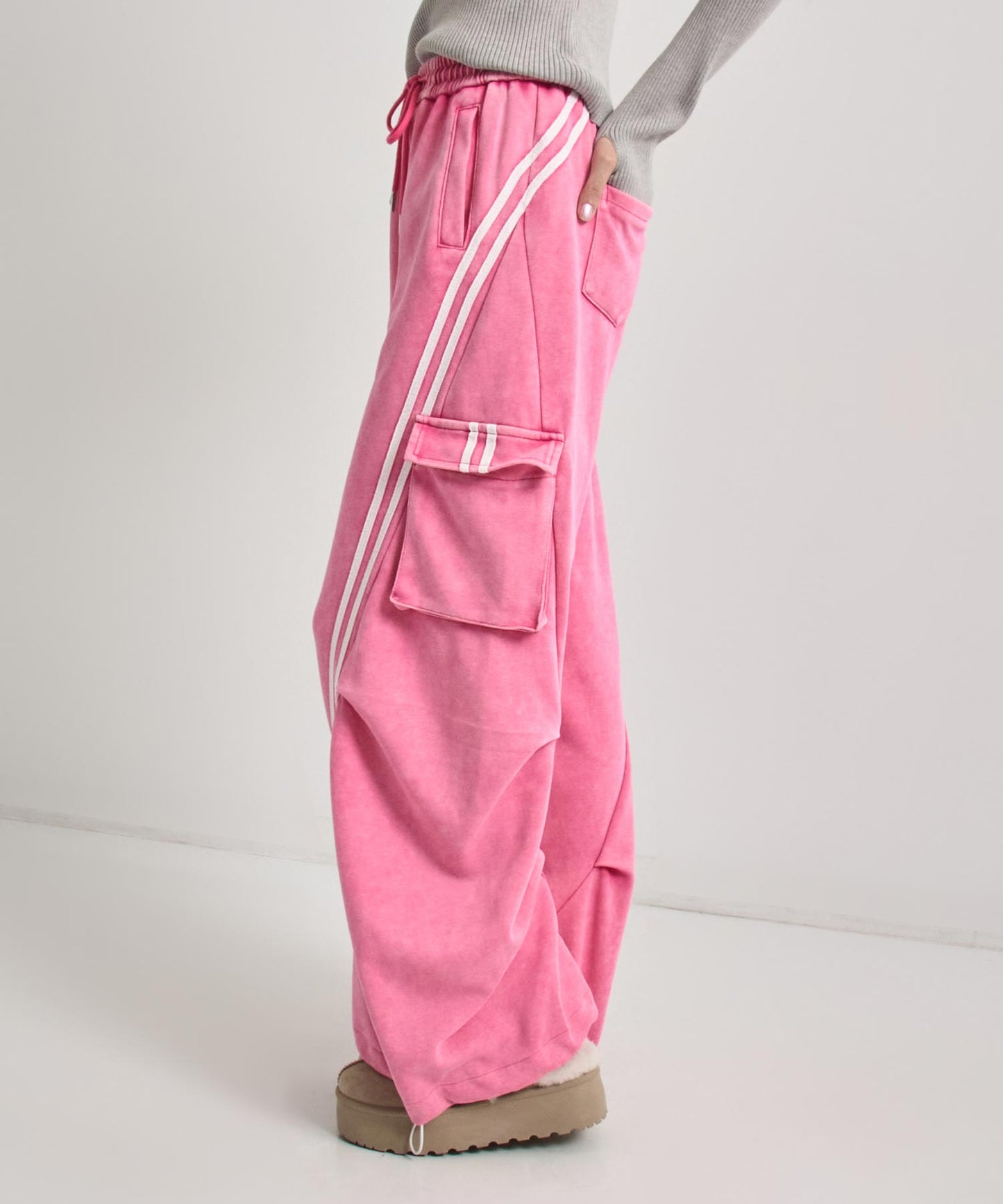 ウォッシュ加工 ライン スウェット カーゴパンツ 152-5807