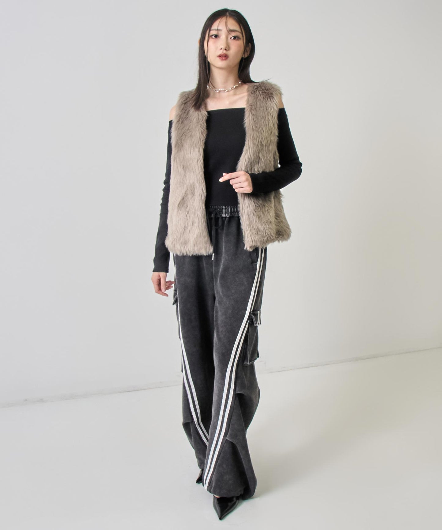 ウォッシュ加工 ライン スウェット カーゴパンツ 152-5807