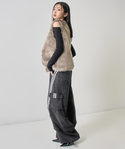 ウォッシュ加工 ライン スウェット カーゴパンツ 152-5807