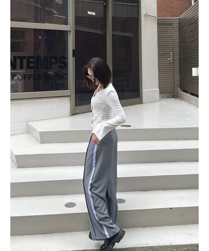 サイドライン ストレート スラックス パンツ 152-5809