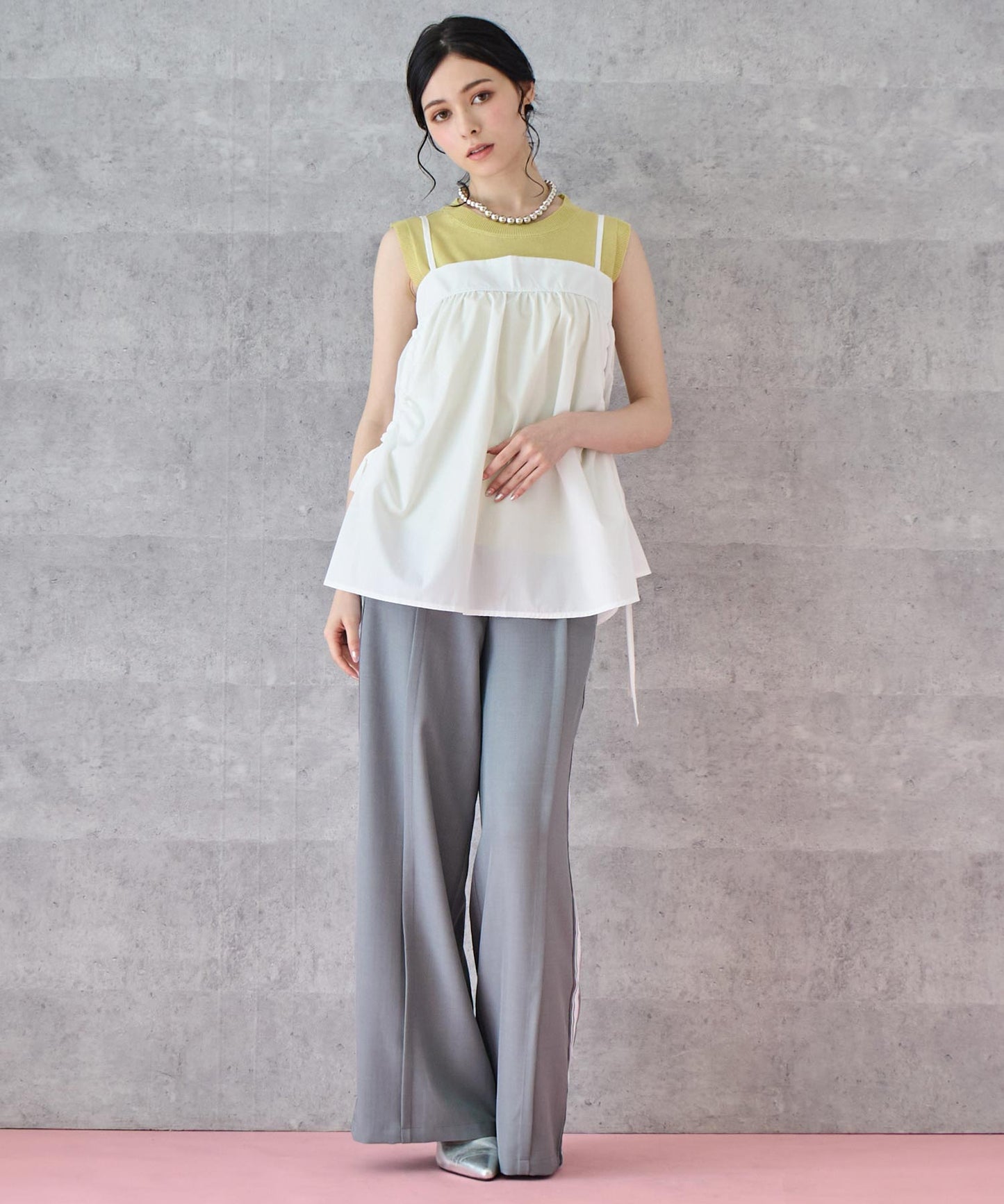 サイドライン ストレート スラックス パンツ 152-5809