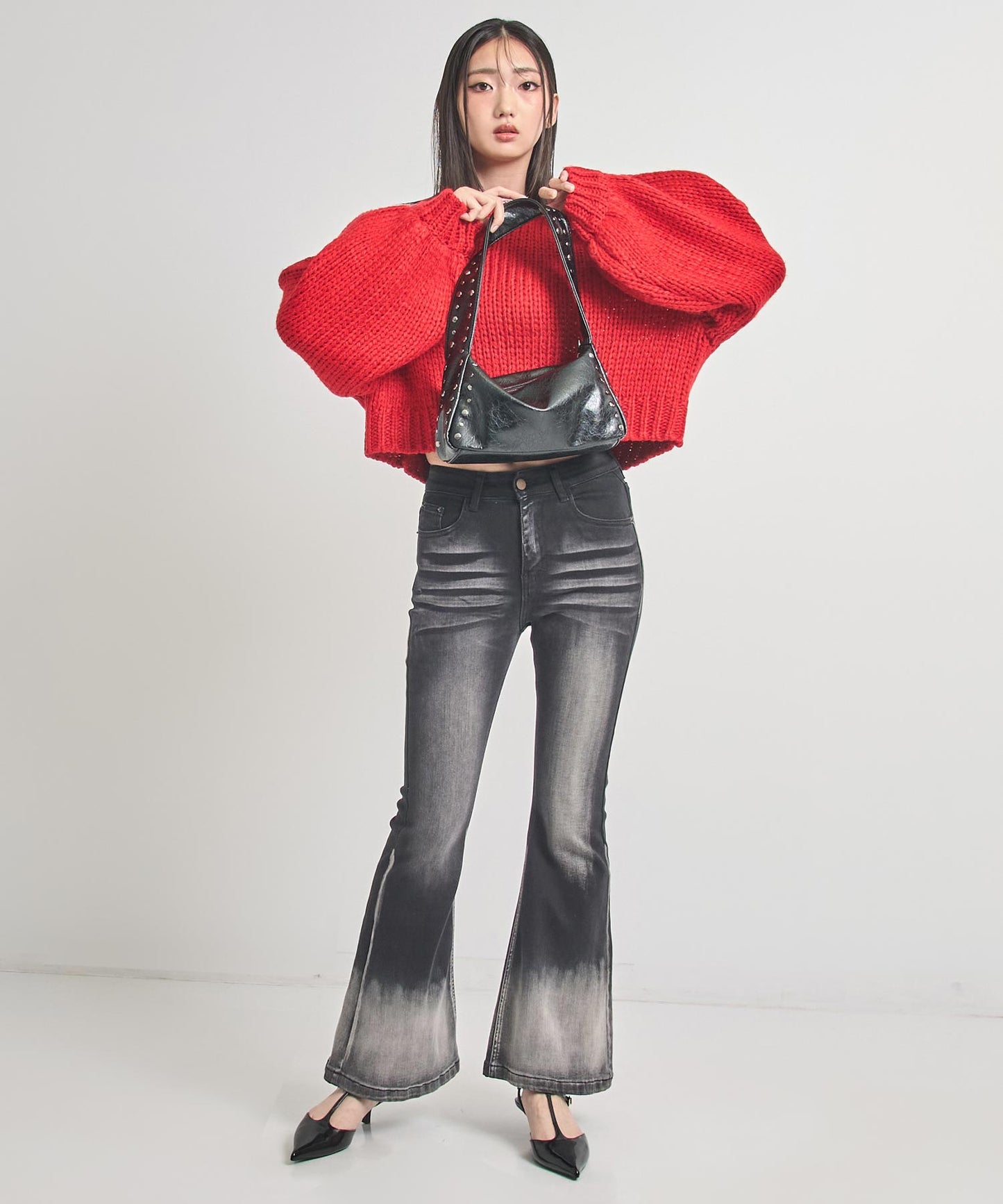 ストレッチ フレア デニム パンツ 152-5829