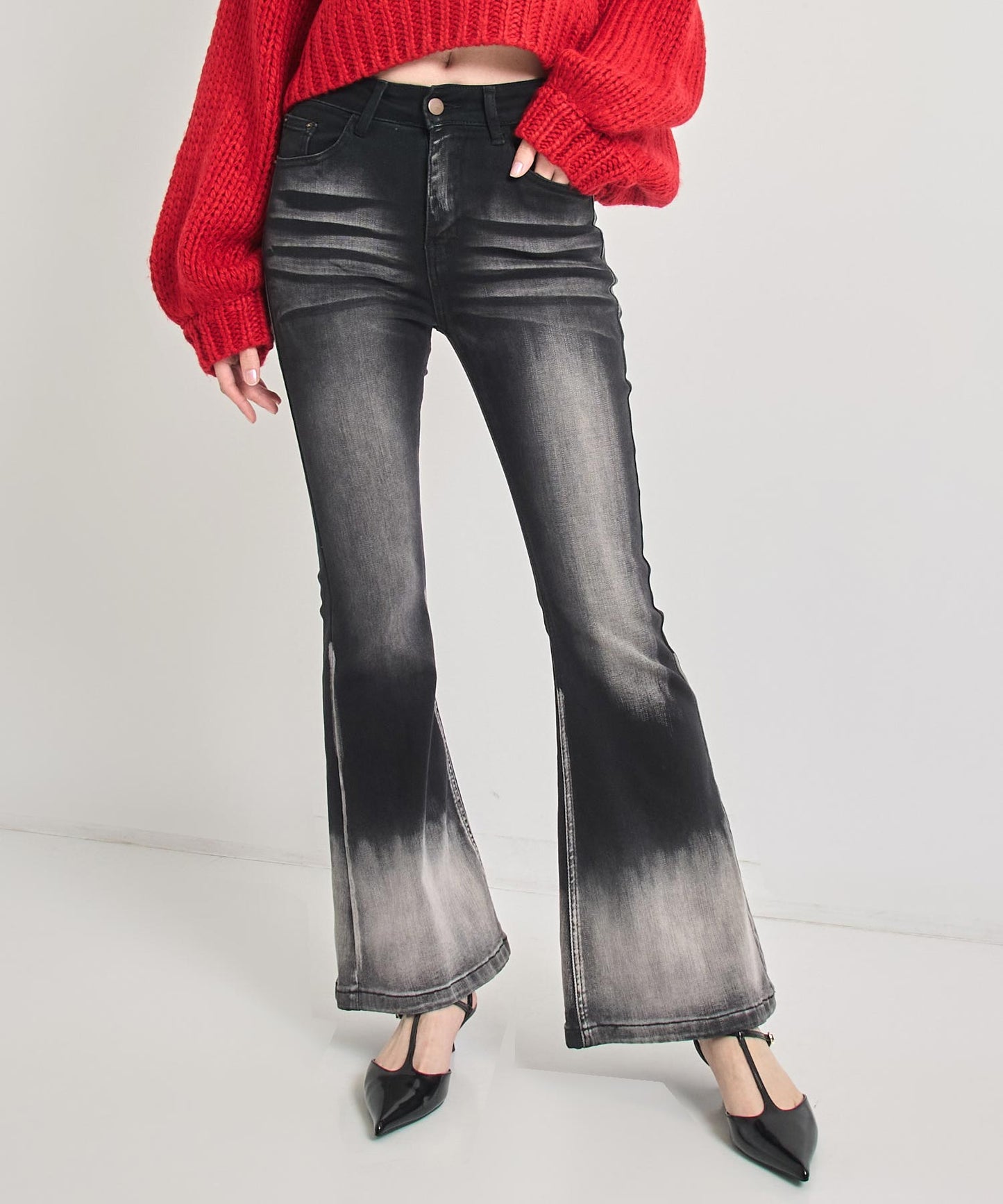 ストレッチ フレア デニム パンツ 152-5829