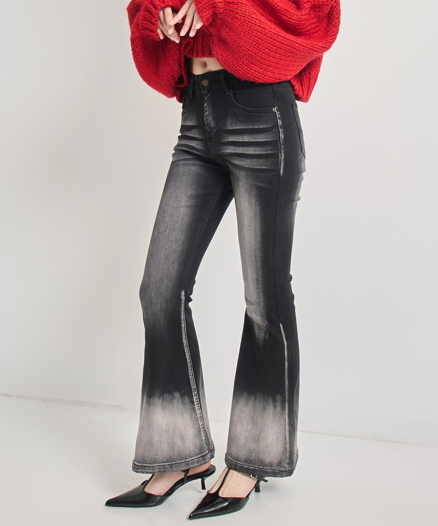 ストレッチ フレア デニム パンツ 152-5829