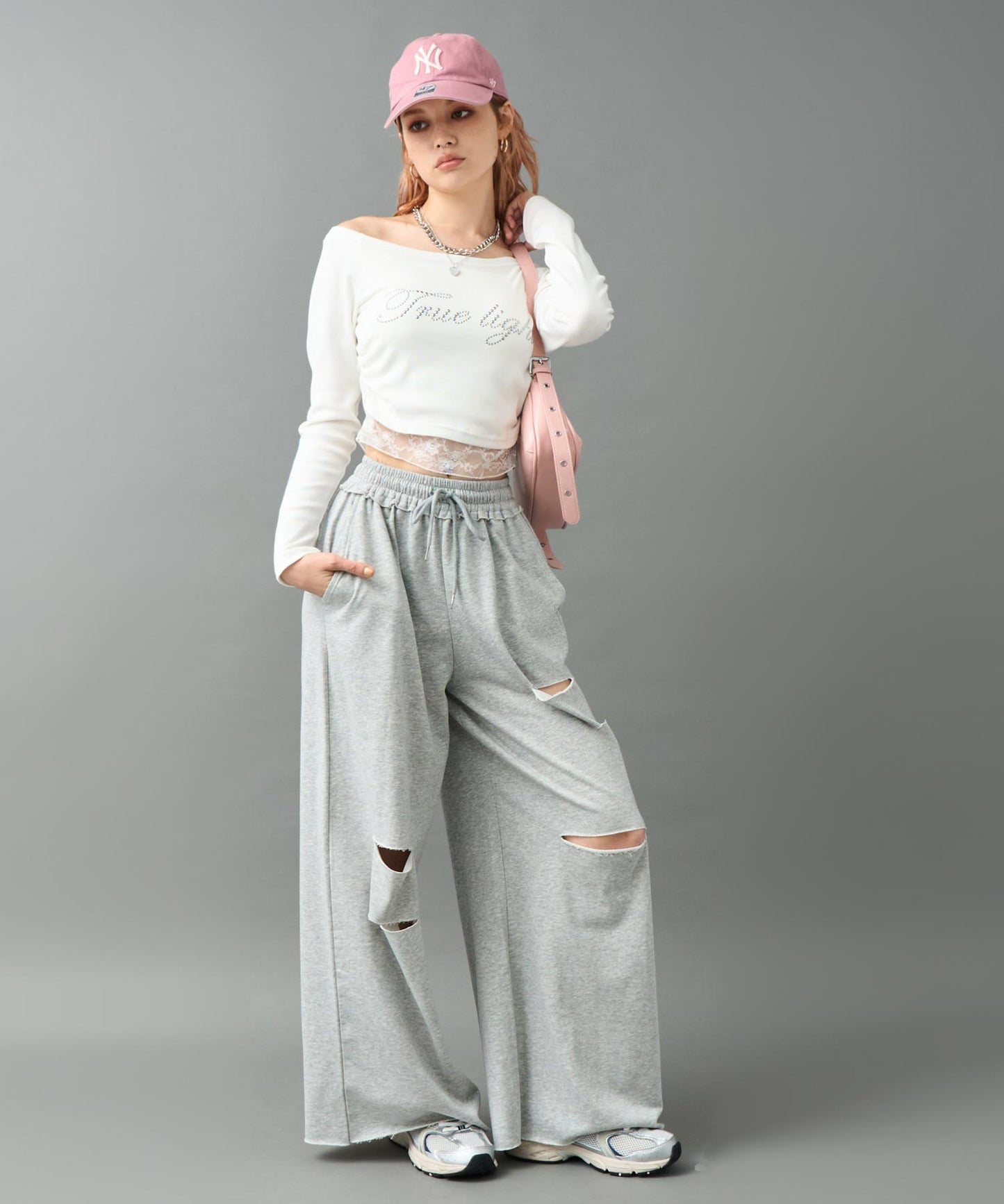 ダメージ スウェット ロング パンツ 152-5917