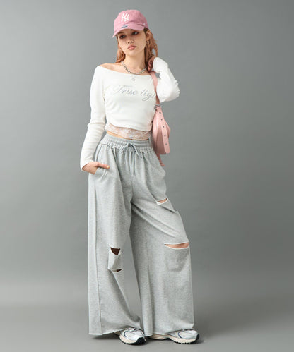 ダメージ スウェット ロング パンツ 152-5917