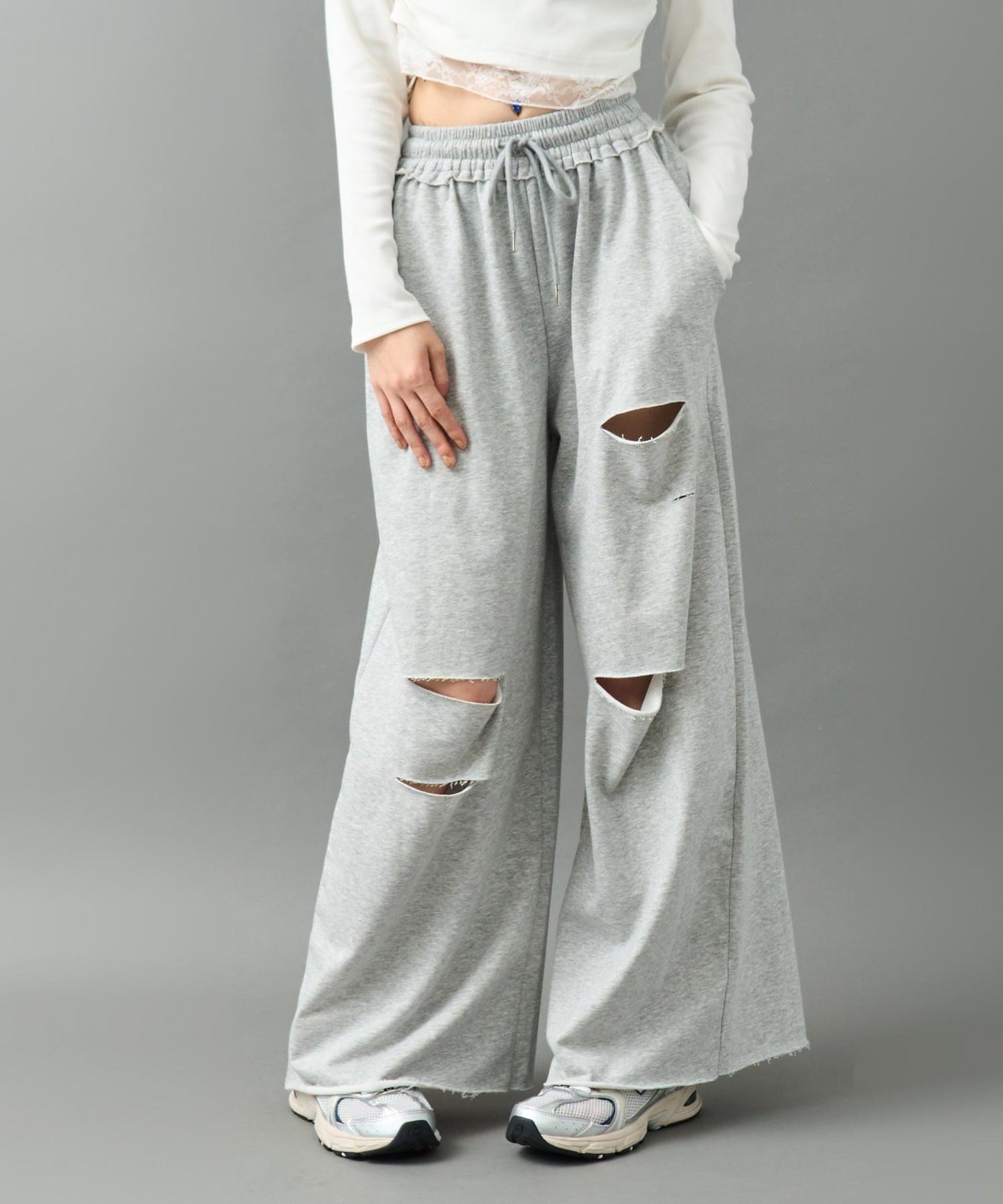 ダメージ スウェット ロング パンツ 152-5917