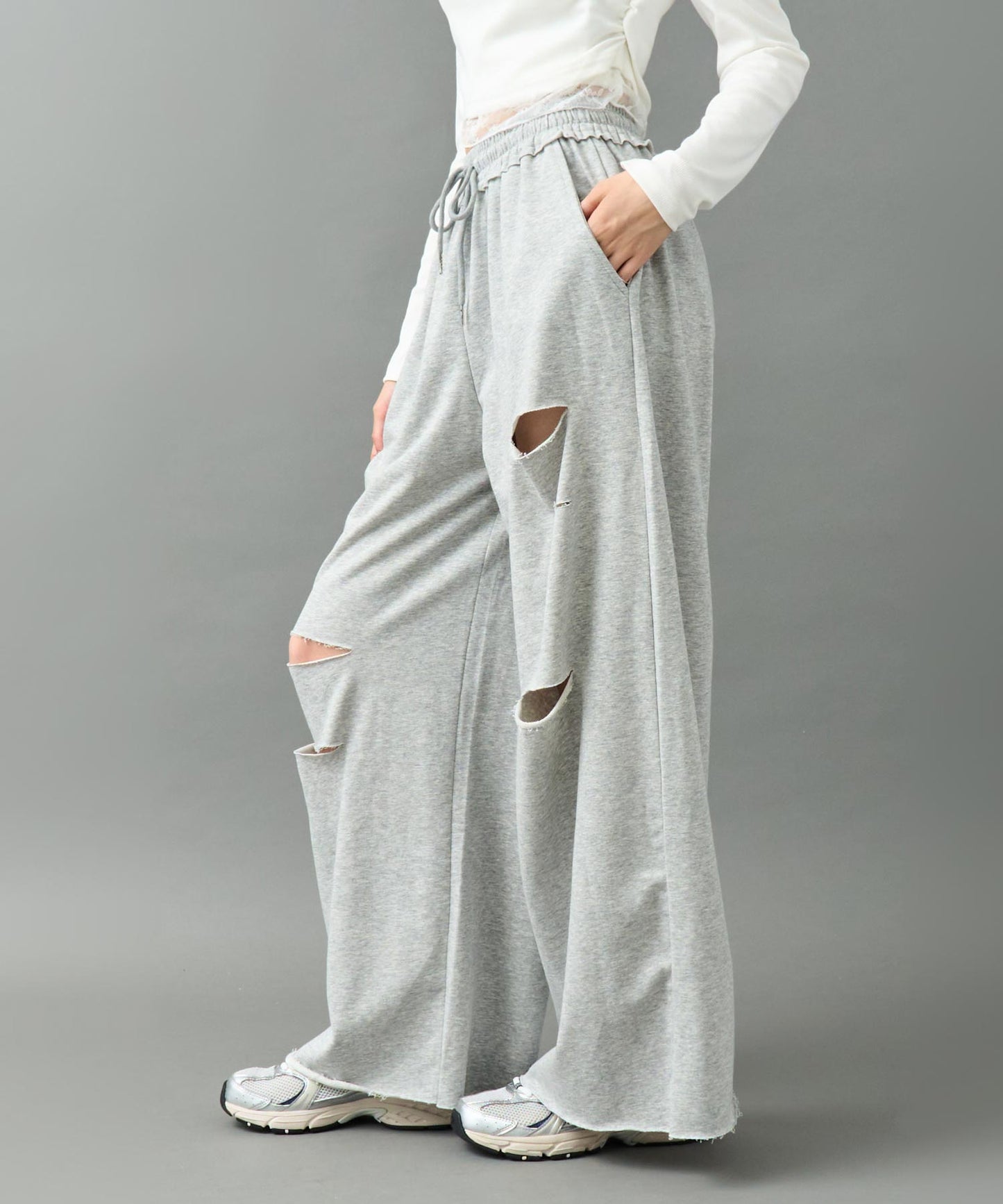 ダメージ スウェット ロング パンツ 152-5917