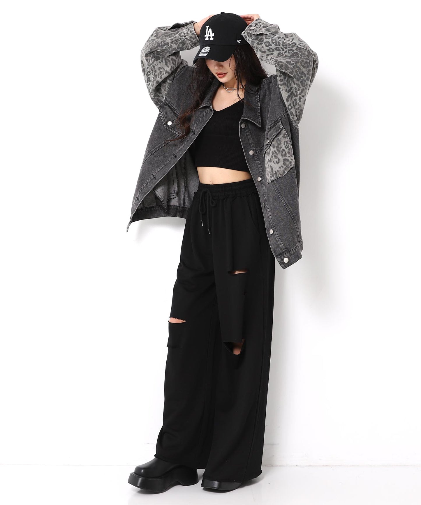 ダメージ スウェット ロング パンツ 152-5917