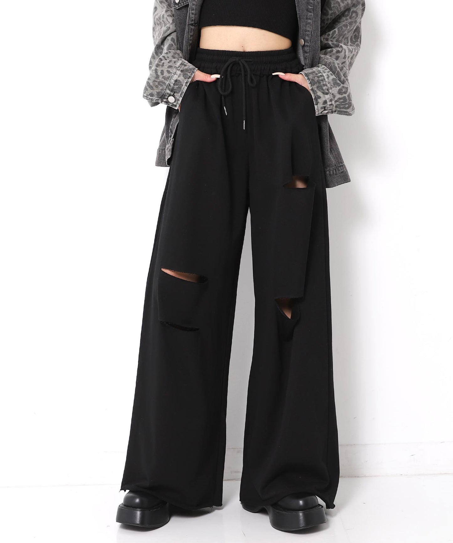 ダメージ スウェット ロング パンツ 152-5917