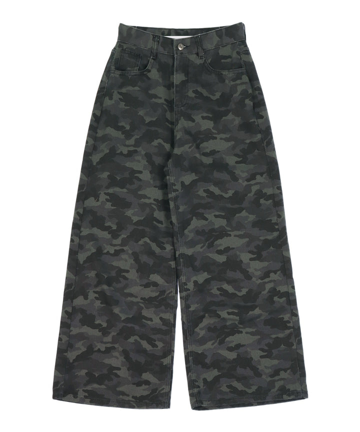 カモフラージュ ワイド レッグ デニム パンツ 152-5927