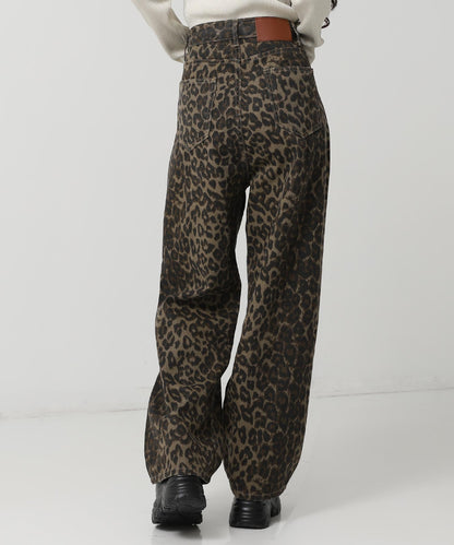 レオパード ストレート デニム パンツ 152-5928