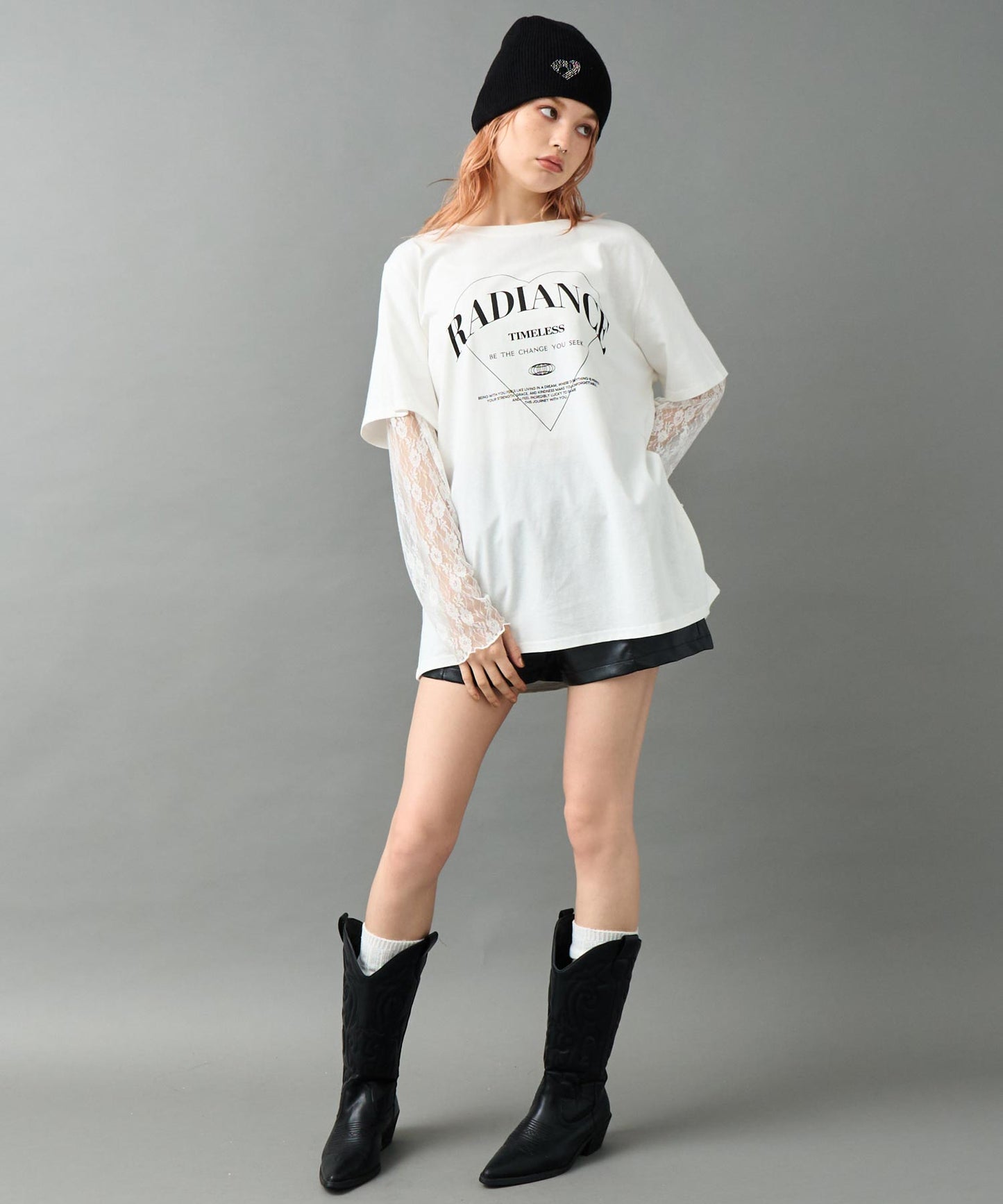 ウエスト ゴム フェイク レザー ショートパンツ 152-5935