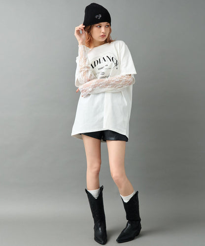 ウエスト ゴム フェイク レザー ショートパンツ 152-5935