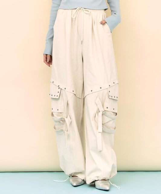 スタッズデザイン カーゴ ボリュームパンツ 152-5997