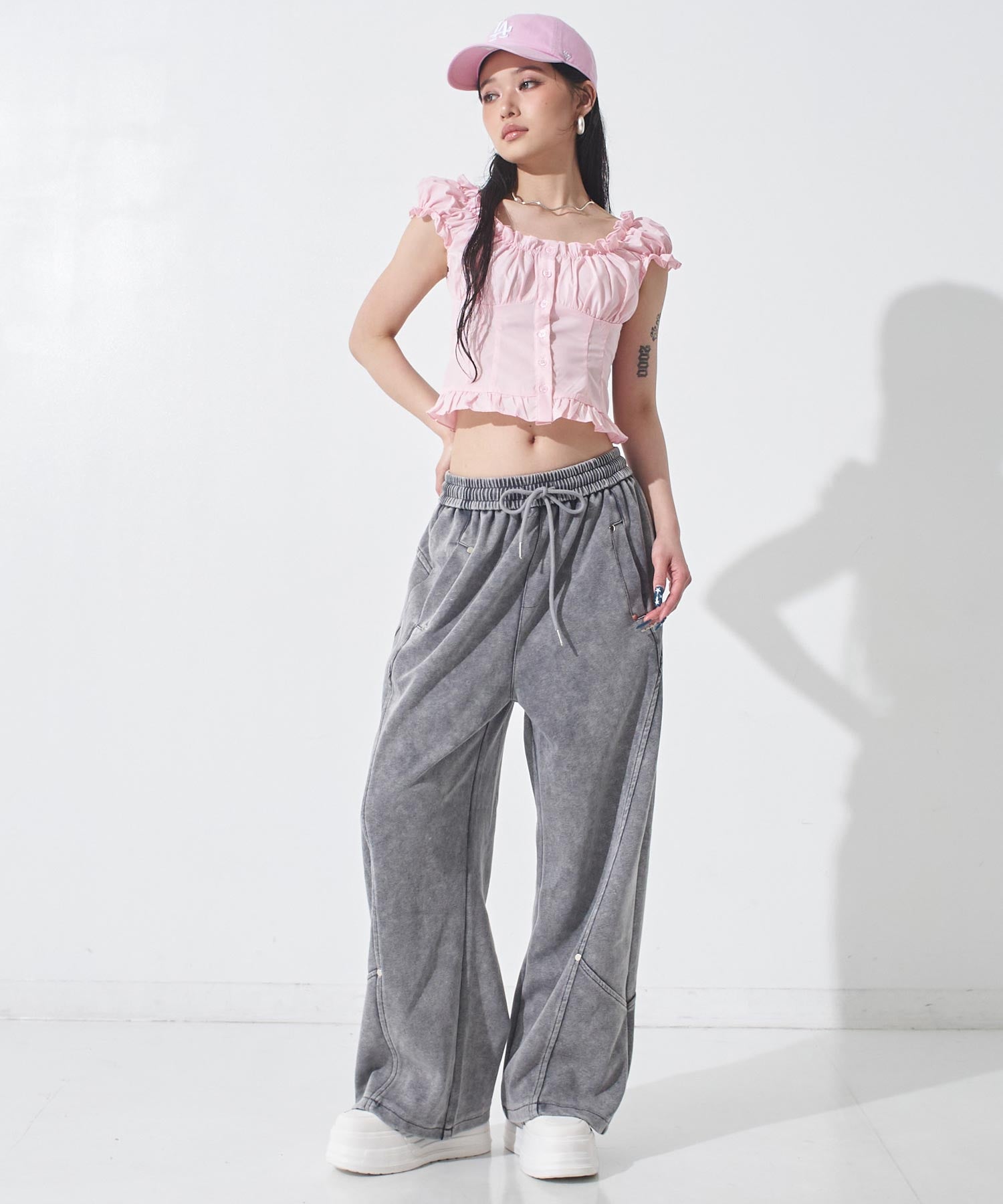 モアアバウトレス ボーダースウェットパンツ THEOREM(セオレム)】Laidback Pants スウェットパンツ(TRM24-P013S