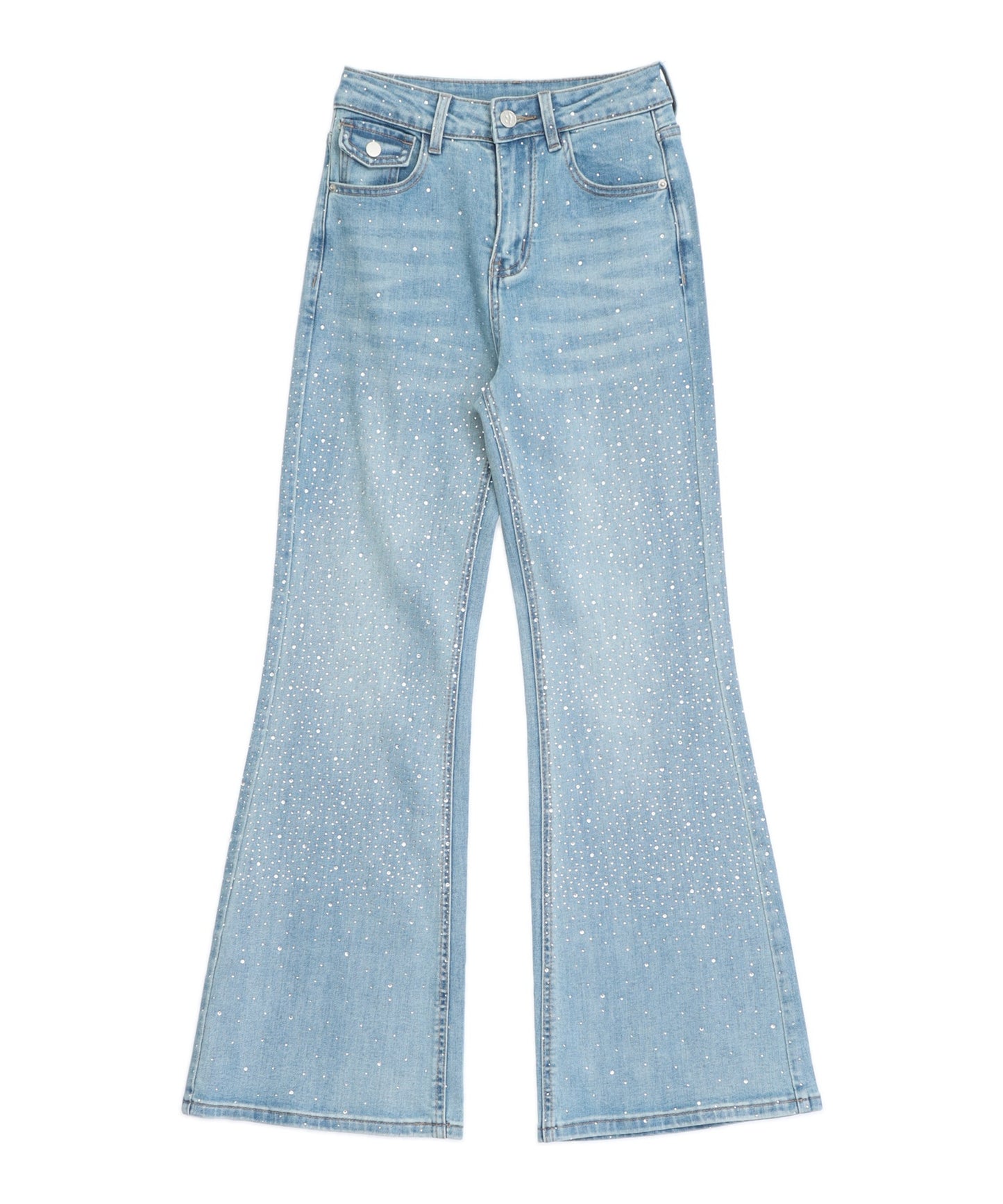 ラインストーン フレア デニムパンツ  152-6054