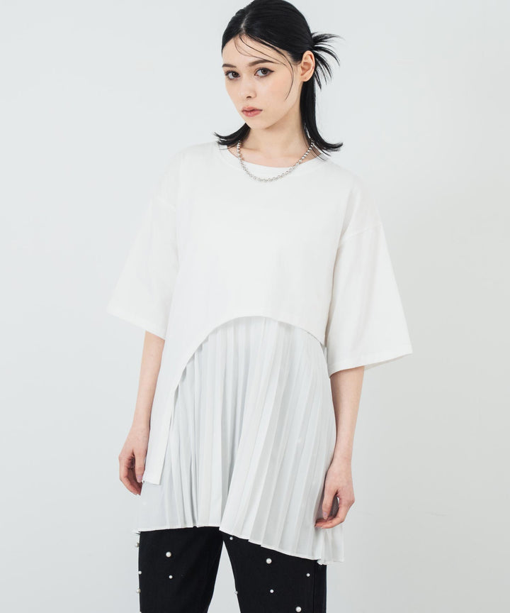 プリーツ ドッキング BIG Tシャツ 153-5696