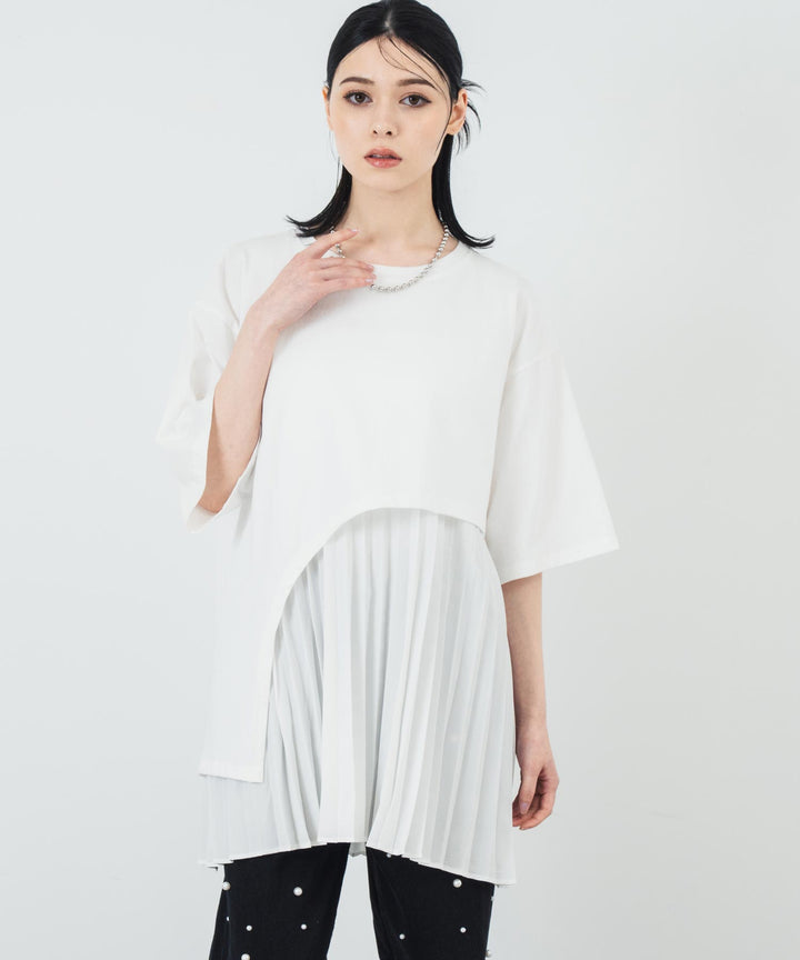 プリーツ ドッキング BIG Tシャツ 153-5696