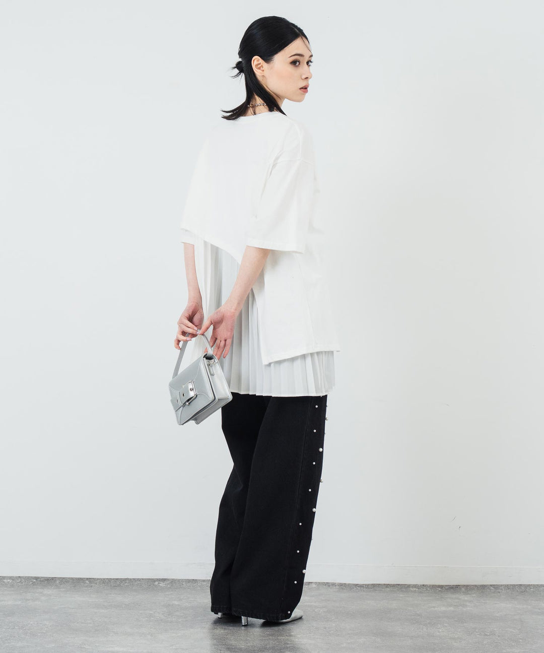 プリーツ ドッキング BIG Tシャツ 153-5696