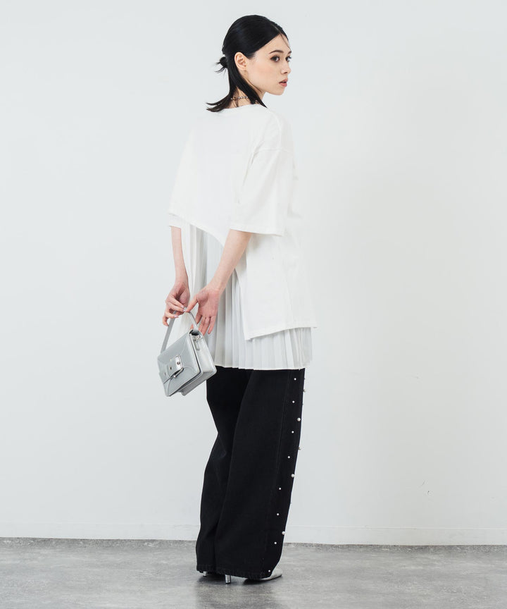 プリーツ ドッキング BIG Tシャツ 153-5696