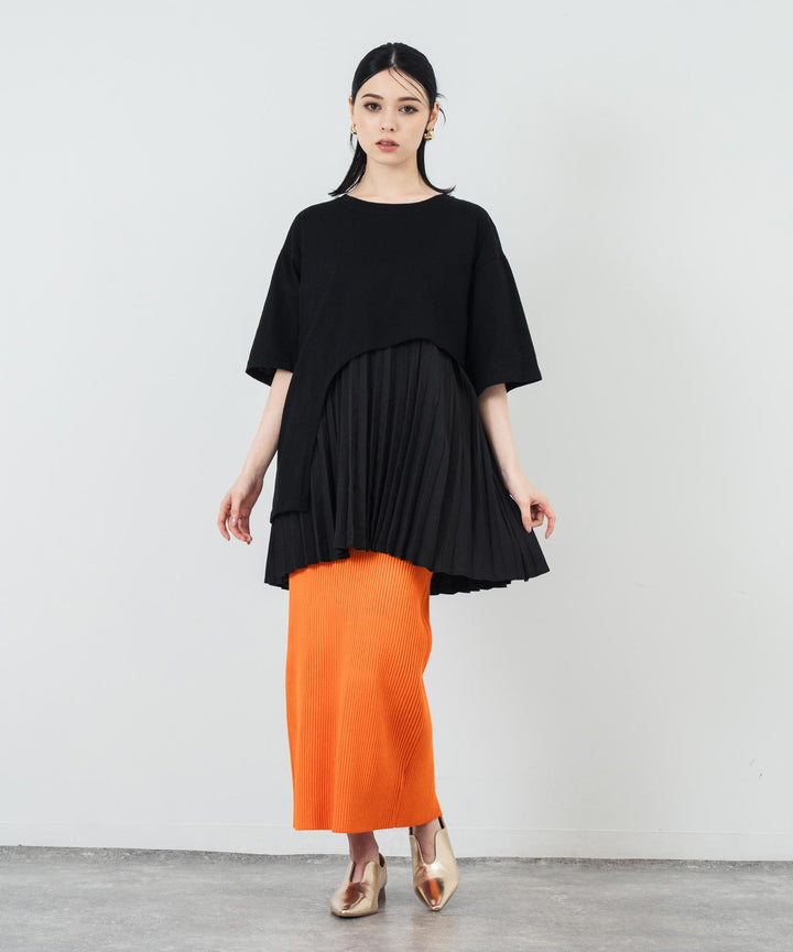プリーツ ドッキング BIG Tシャツ 153-5696
