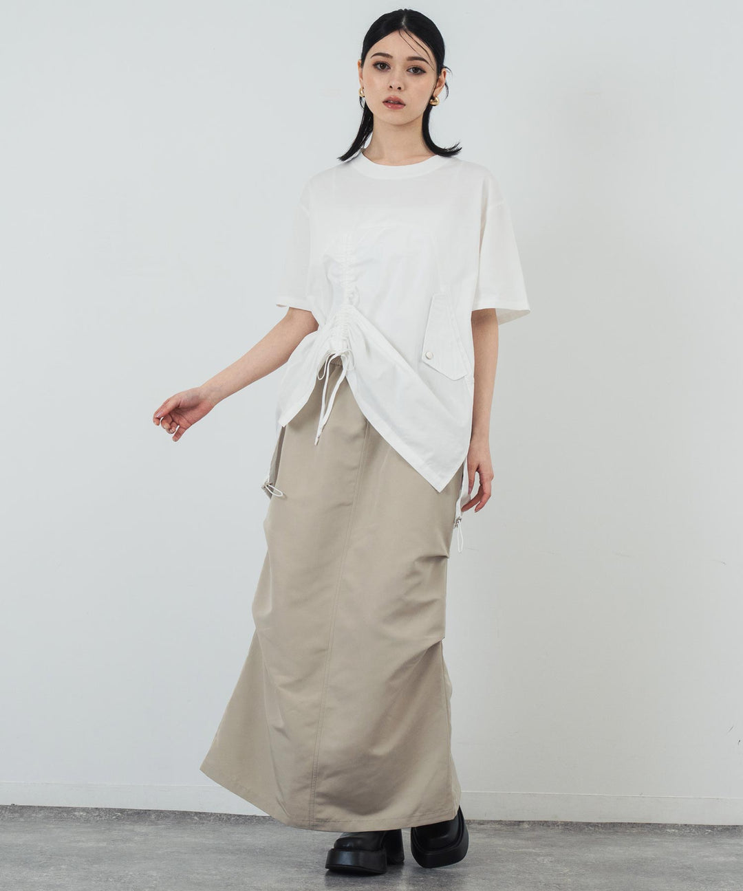 ドロスト ドッキング デザイン Tシャツ 153-5701